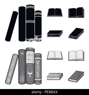 Différents types de livres. Livres collection set icônes dans black,style monochrom symbole vecteur illustration de stock . Illustration de Vecteur