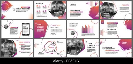 Présentation et mise en page arrière-plan. Orange et violet Design modèle géométrique du gradient. Pour l'entreprise Rapport annuel, flyer, marketing, feuille Illustration de Vecteur