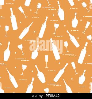 Modèle logique de verres de vin et des bouteilles de vin. La fabrication du vin. Dégustation. Sommelier. Illustration de Vecteur