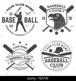 Jeu de baseball ou de softball club badge. Vector illustration. Concept pour chemise ou d'un logo, d'impression, de timbres ou de pièce en t. Typographie vintage design avec des battes de baseball, cap, Eagle et la balle de baseball de silhouette. Illustration de Vecteur