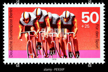 Timbre allemand (Berlin : 1978) : 'Fur den Sport' (charité stamp le financement du sport) Randonnée à Vélo Banque D'Images