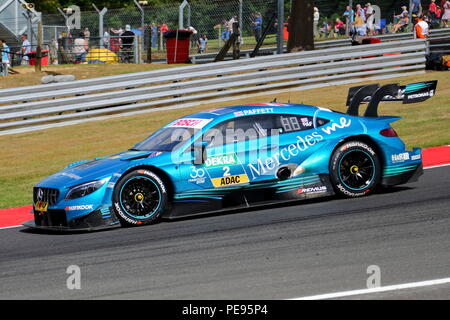 Gary Paffett dans sa Mercedes à la course DTM 2018 au circuit de Brands Hatch, UK Banque D'Images