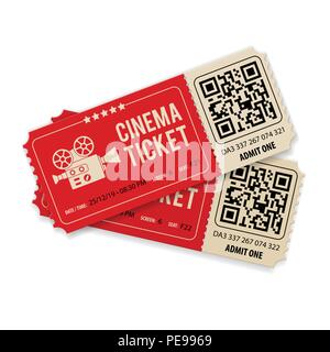 Billets de cinéma Set Illustration de Vecteur