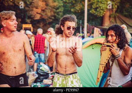 Kostrzyn nad Odra, Pologne, le 4 août 2018, les visiteurs du festival de rock de Woodstock Pologne Banque D'Images