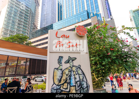 Singapour - 13 juillet 2018 : Lau Pa Sat Food Centre Banque D'Images