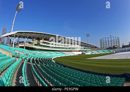 Vue générale du terrain de l'avant du Surrey CCC vs Middlesex CCC, Match amical de cricket au Kia Oval le 22 mars 2016 Banque D'Images