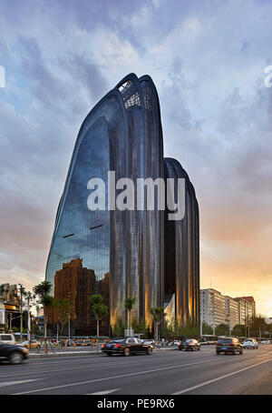 La façade extérieure. Le Parc Chaoyang Plaza, Beijing, Chine. Architecte : MAD Architectes, 2017. Banque D'Images