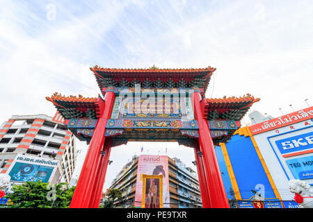 Bangkok, Thaïlande - 24 juillet 2018 : La porte de Chinatown à Bangkok Banque D'Images