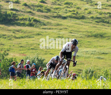 Tour de France étape de montagne. Le Grand Bornand. Le Col de la Colombière. Banque D'Images