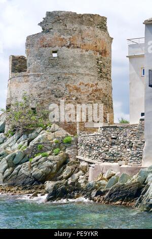 Libre ot la tour ruine de Brando, Corse Banque D'Images