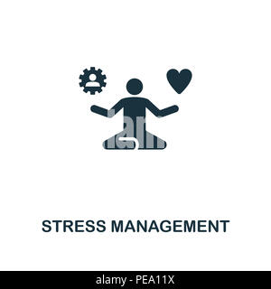 L'icône de création de gestion du stress. Élément simple illustration. Concept de gestion du stress à partir de la conception de symbole des compétences générales collection. Peut être utilisé pour mob Banque D'Images