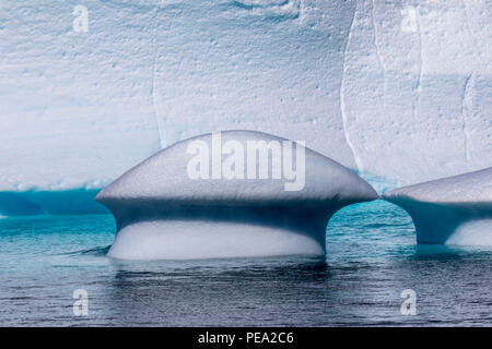 La glace flottant au large de la côte de l'Antarctique Banque D'Images