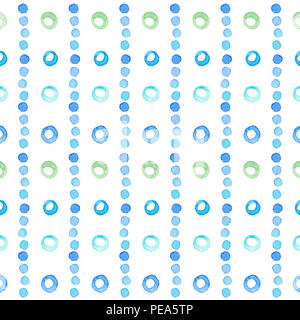 Résumé motif transparent avec les cercles d'aquarelle, bleu turquoise, bleu couleurs. Peut être utilisé pour la conception de l'emballage, l'emballage-cadeau, pour l'industrie textile Banque D'Images