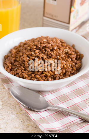 Riz Croustillant au chocolat céréales petit déjeuner Banque D'Images