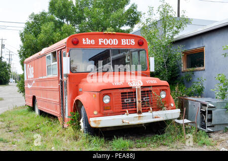 Bus Coca-Cola à Nanton (Alberta) Banque D'Images