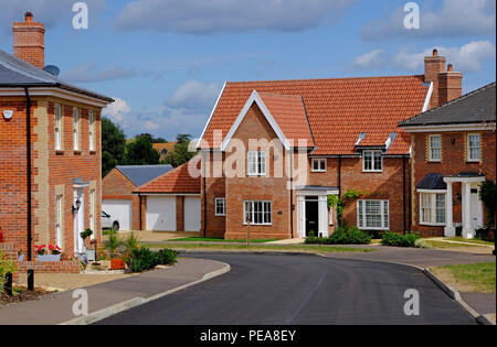 Nouvelle construction moderne, housing estate, wells-next-the-Sea, North Norfolk, Angleterre Banque D'Images