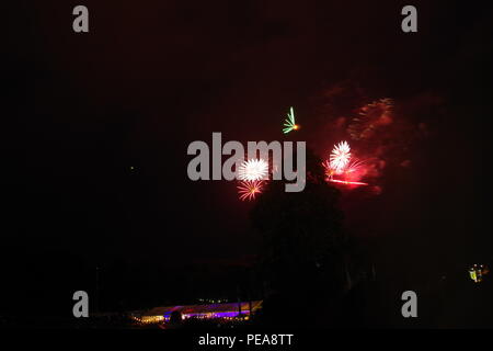 D'artifice à la Bristol Balloon Fiesta à Ashton Court, plus d'un bouleau. Août, 2018. Banque D'Images