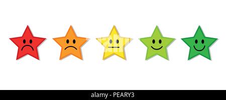 Étoiles de notation commentaires rouge au vert illustration vecteur EPS10 Illustration de Vecteur
