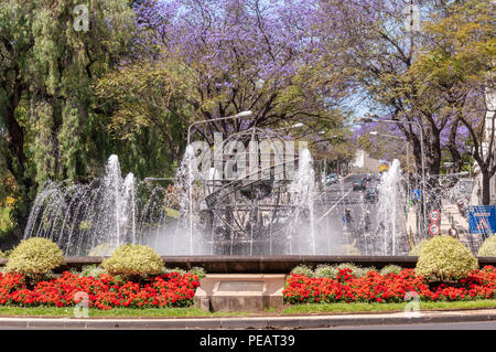 Rotunda do Infante et fontaines, Funchal, Madère Banque D'Images