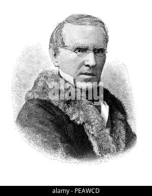 Gravure portrait de Johann Gebhard Flatz (1800-1881), peintre autrichien de portraits et de tableaux religieux Banque D'Images