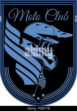 Club moto logo emblème badge modèle vectoriel Illustration de Vecteur