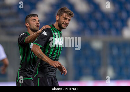 Domenico Berardi (Sassuolo) ; le 13 août ; 2018 - 2018 Football : Championnat d'Italie, 2019 ; Troisième tour Italie Cup ; match final entre Sassuolo Ternana 5-1 Stade Mapei à Reggio Emilia, Italie ;. ; Joie ; 2-0 but( photo par aicfoto)(Italie) [0855] Banque D'Images