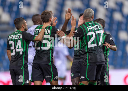 Domenico Berardi (Sassuolo) ; le 13 août ; 2018 - 2018 Football : Championnat d'Italie, 2019 ; Troisième tour Italie Cup ; match final entre Sassuolo Ternana 5-1 Stade Mapei à Reggio Emilia, Italie ;. ; Joie ; 2-0 but( photo par aicfoto)(Italie) [0855] Banque D'Images