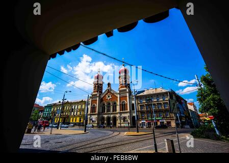 Pilsen, Pilsen, la Chine. Août 14, 2018. Pilsen est une ville bien connue pour la bière Pilsner créée par brasseur bavarois Josef Groll il y en 1842 en République tchèque.Environ 90 kilomètres (56 milles) à l'ouest de Prague en Bohême de l'ouest, c'est la quatrième ville la plus peuplée de République tchèque. Crédit : SIPA Asie/ZUMA/Alamy Fil Live News Banque D'Images