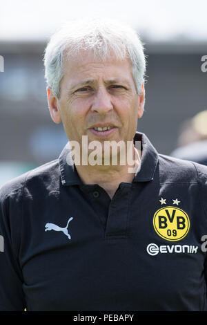 Dortmund, Allemagne. 10 août, 2018. Lucien FAVRE (entraîneur, N), portrait, portrait, football 1. Bundesliga, le Borussia Dortmund (NE), appuyez sur date 10.08.2018 à Dortmund/Allemagne. ¬ | Conditions de crédit dans le monde entier : dpa/Alamy Live News Banque D'Images