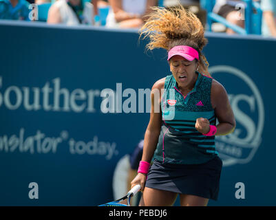 14 août 2018 - Naomi Osaka du Japon en action au cours de sa première série de match à l'Ouest et le Sud de l'Open 2018 Premier tournoi de tennis WTA 5. Cincinnati, Ohio, USA. Le 14 août 2018. Credit : AFP7/ZUMA/Alamy Fil Live News Banque D'Images