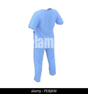 Opération bleu robe pour femme isolé sur blanc. 3D illustration Banque D'Images