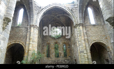 Abbaye Sainte-Marie de Villelongue, Saint-Martin-le-Vieil, dans le sud de la France Banque D'Images