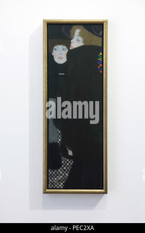 La peinture 'Sisters' ('JE') par Amis peintre symboliste autrichien Gustav Klimt (1907) sur l'affichage à son exposition dans le Musée Leopold à Vienne, Autriche. L'exposition du centenaire de la mort de Gustav Klimt s'exécute jusqu'à ce 4 novembre 2018. Banque D'Images