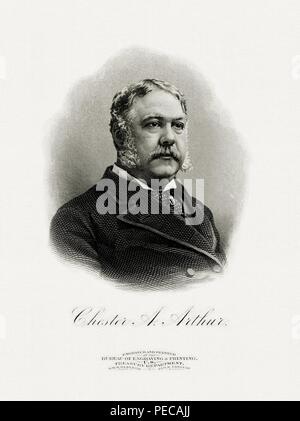 ARTHUR, UN Chester-président (BEP gravé portrait). Banque D'Images