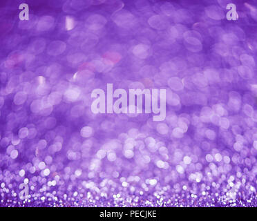 Lilas ou violet fond flou de paillettes lights Banque D'Images