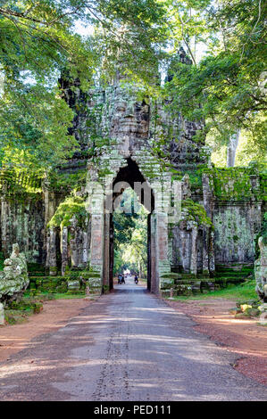 North Gate, Angkor Thom, Siem Reap, Cambodge Banque D'Images
