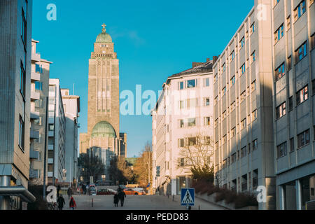 Helsinki, Finlande. Voir l'Église luthérienne de Kallio dans la journée d'hiver. Banque D'Images