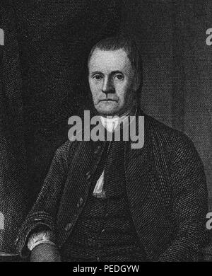 Portrait gravé de Roger Sherman, membre du Congrès américain et le sénateur qui est le seul signe tous les quatre des grands documents d'État des États-Unis, 1836. À partir de la Bibliothèque publique de New York. () Banque D'Images