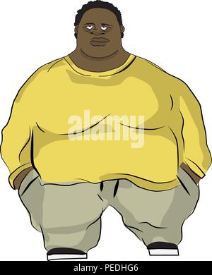 Fat Man en large les vêtements. Vector illustration Illustration de Vecteur