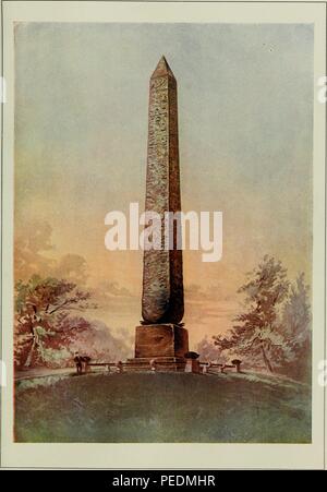 Impression couleur illustrant Cleopatra's Needle dans Central Park, New York, l'un des deux obélisques xviiième dynastie, à l'origine monté près du Grand Temple à Héliopolis en Egypte, qui a été offert aux États-Unis en 1877, 1903. Avec la permission de Internet Archive. () Banque D'Images