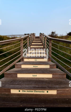 Otto Leege, chemin, sentier éducatif Juist, Parc National de la mer de Wadden, Basse-Saxe, Allemagne, l'île de la Frise Orientale Banque D'Images