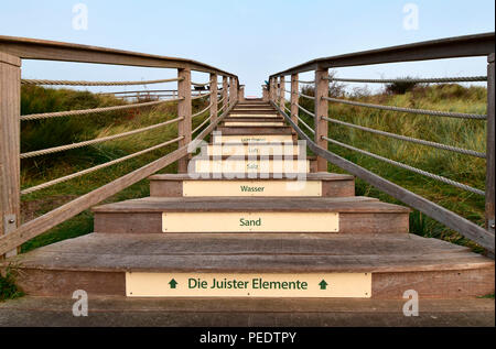 Otto Leege, chemin, sentier éducatif Juist, Parc National de la mer de Wadden, Basse-Saxe, Allemagne, l'île de la Frise Orientale Banque D'Images