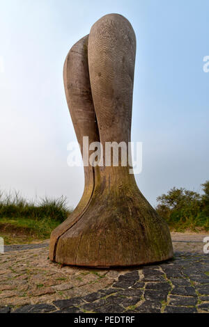 Otto Leege chemin, sentier éducatif, harpe éolienne, harpe éolienne, Juist, Parc National de la mer de Wadden, Basse-Saxe, Allemagne, l'île de la Frise Orientale Banque D'Images