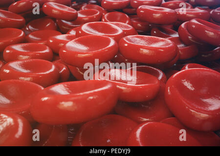3d illustration historique des globules rouges, responsables de plus de transport d'oxygène du sang, pH, le règlement des droits de l'concept médical Banque D'Images
