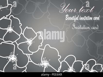 Carte Vintage floral d'été avec les contours des motifs floraux, des cartes de vœux. Floral background. Conception de mariage. La texture colorée avec des fleurs sakura. Illustration de Vecteur