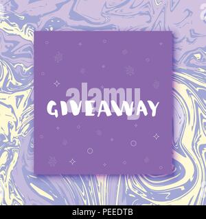Giveaway of the square bannière. Modèle pour les médias sociaux post. Palette de couleurs ultra violet. Pour l'élément de design graphique - affiche, flyer, carte de visite, étiquette, d'un insigne. Liq Illustration de Vecteur