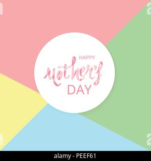 Happy Mother's Day badge rond coloré sur fond tranché. Vector Illustration. Illustration de Vecteur
