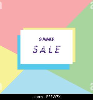 Vente d'été modèle carré. Fabricants d'effet de texte. Vector Illustration. Illustration de Vecteur