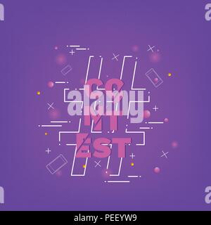 Lettrage du concours. Bannière carrée. Pour l'élément de design graphique - affiche, dépliant, brochure, carte. Modèle pour les médias sociaux. Fabricants d'effet de texte. Il vecteur Illustration de Vecteur