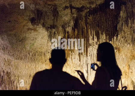 Cuevas del Drach, Porto Cristo, Majorque. Banque D'Images